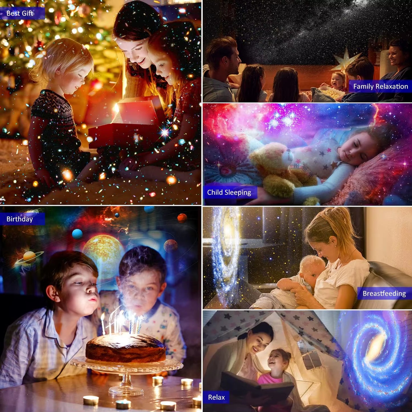 12 in 1 Star Projector Night Light 4K HD Planetarium Projector 360° Rotate Galaxy Projector Lamp