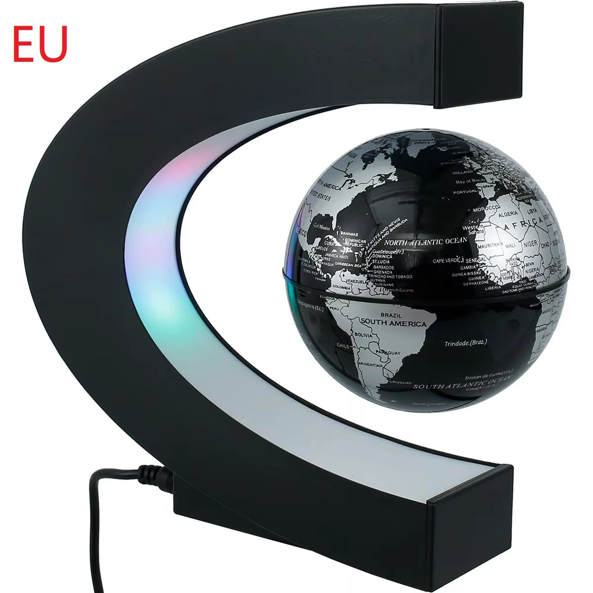 World Map Magnetic Levitation Globe LED Rotating Earth Floating Levitating Lamp