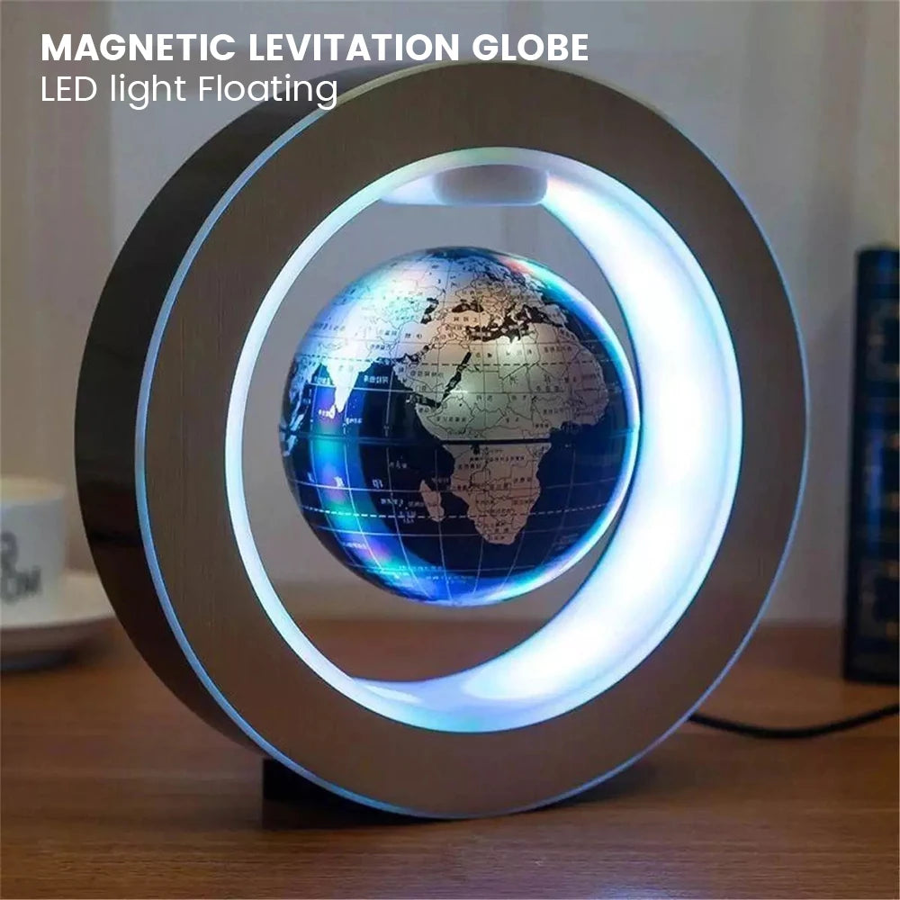 World Map Magnetic Levitation Globe LED Rotating Earth Floating Levitating Lamp