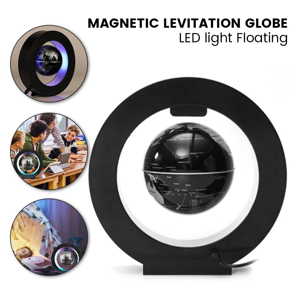 World Map Magnetic Levitation Globe LED Rotating Earth Floating Levitating Lamp