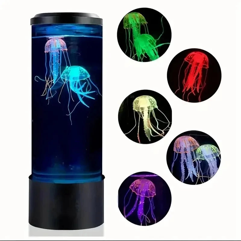 Jellyfish Lava Lamp Aquarium Ocean Night Lights 7Colors