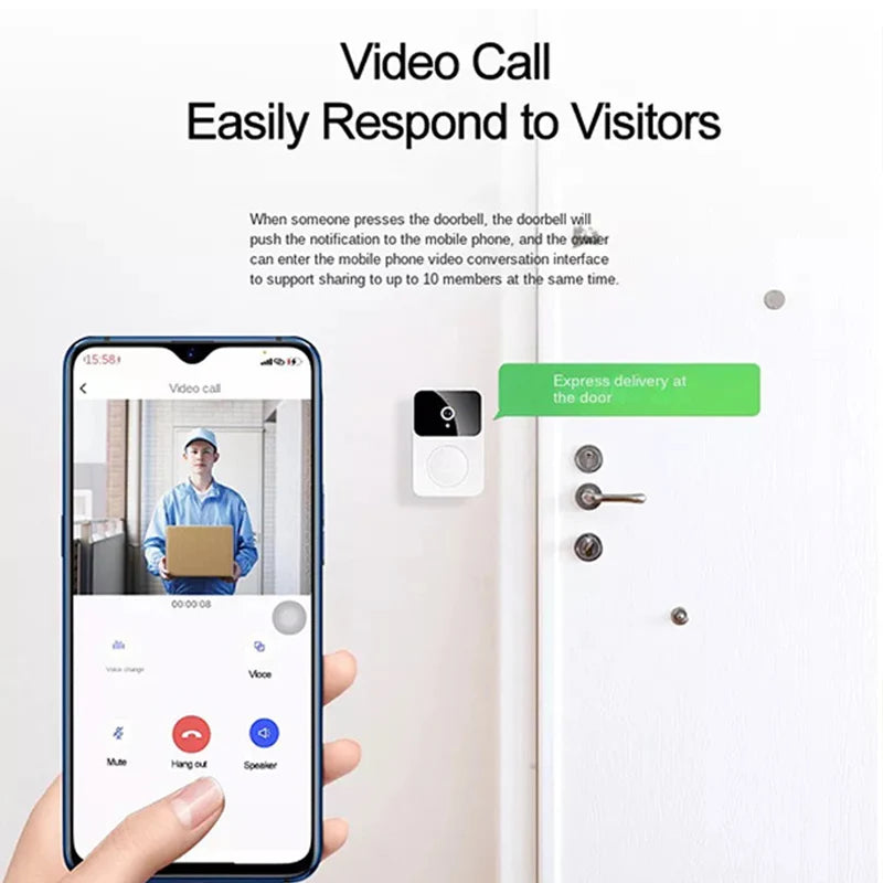 Wireless Video Doorbell Camera WIFI Night Vision Smart Home Security Outdoor