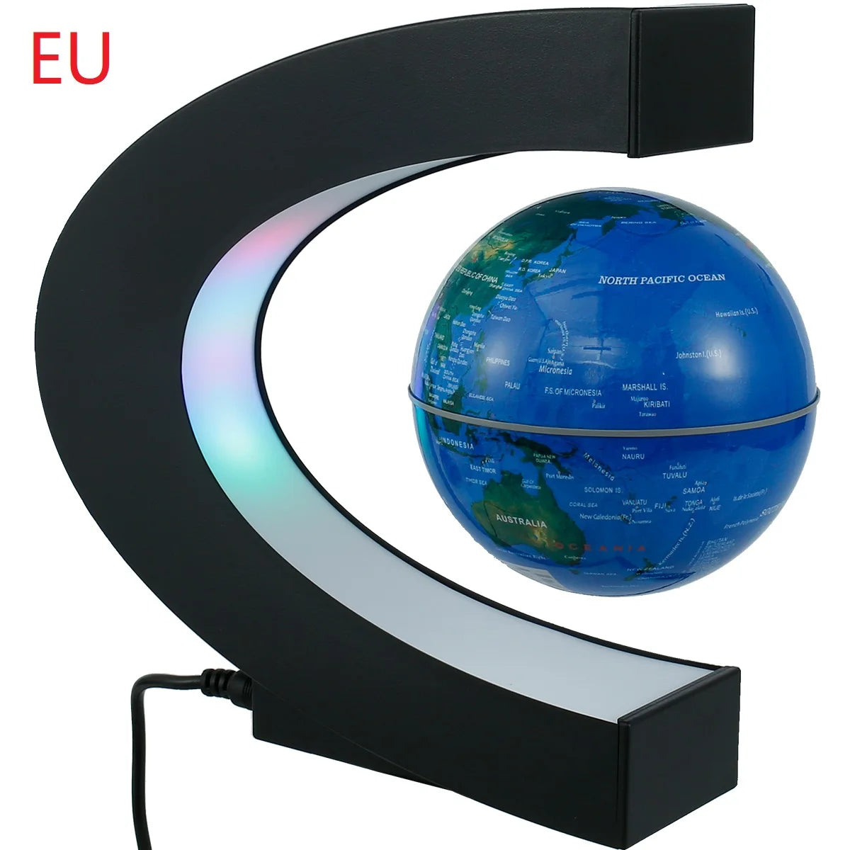 World Map Magnetic Levitation Globe LED Rotating Earth Floating Levitating Lamp