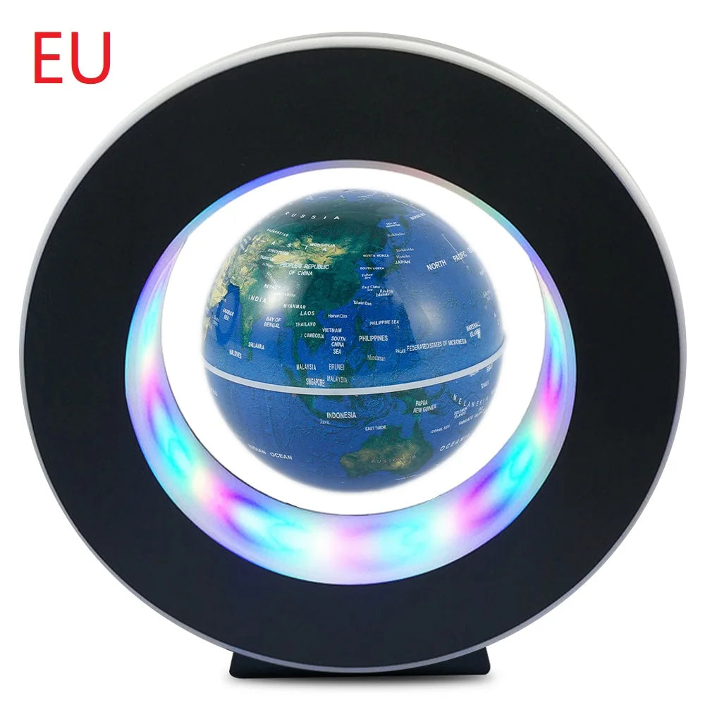 World Map Magnetic Levitation Globe LED Rotating Earth Floating Levitating Lamp