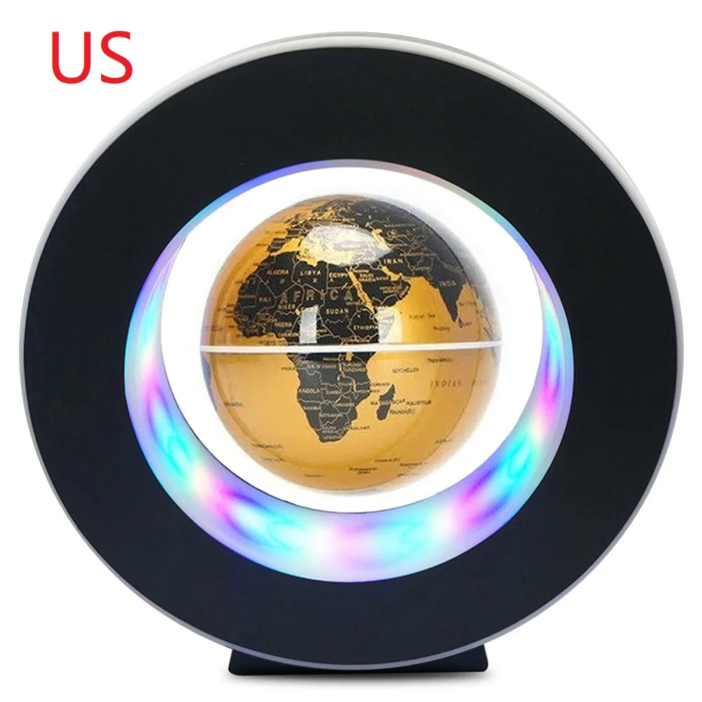 World Map Magnetic Levitation Globe LED Rotating Earth Floating Levitating Lamp